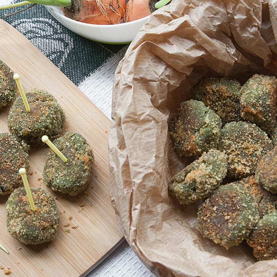 Landing polpette mozzarella ciuffi carota